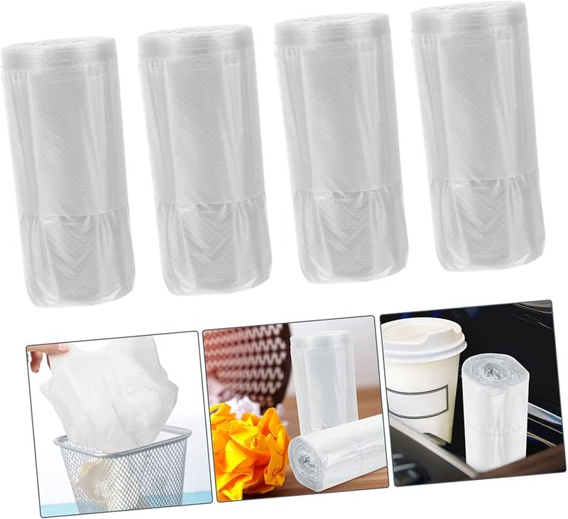 أكياس قمامة صغيرة 6 لفات مقاومة للتسرب مصنوعة من مادة البولي إيثيلين القوية لتخزين النفايات في المنزل والمكتب والسيارة - Image 2